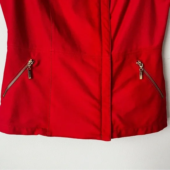 Nygard Red Moto Peplum Vest Gold Zippers Med - Picture 2 of 12